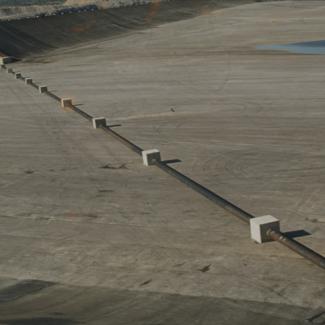 Zapadna taložnica za lužinu odvodna cijev; lijevo kolektor