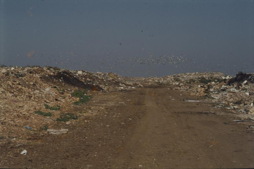 Naslage smeća s obližnje strane puta u gradskom deponiju